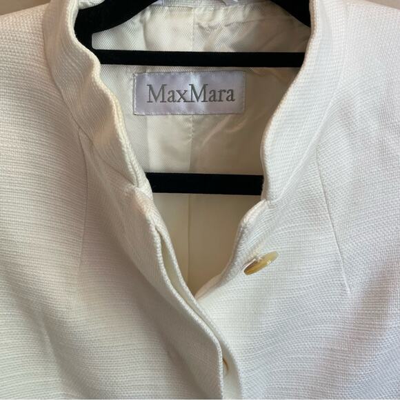 MaxMARA white hidden button blazer SIZE 4 - Picture 5 of 11